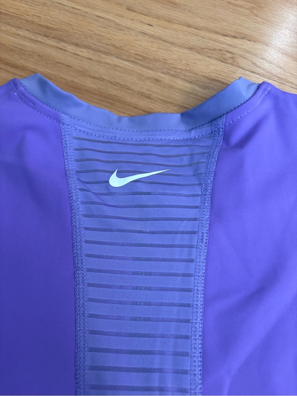 Nike Pro Dri-FIT Cropped Tank Top XXL | 1/2 Zip | Built-In Bra Purple - Picture 11 of 12